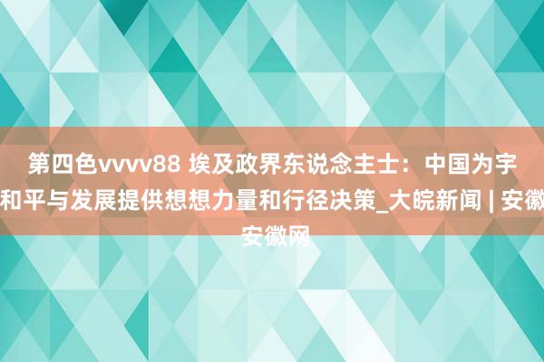 第四色vvvv88 埃及政界东说念主士：中国为宇宙和平与发展提供想想力量和行径决策_大皖新闻 | 安徽网