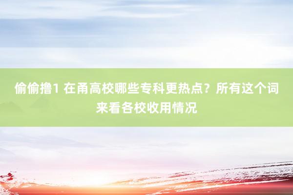 偷偷撸1 在甬高校哪些专科更热点？所有这个词来看各校收用情况