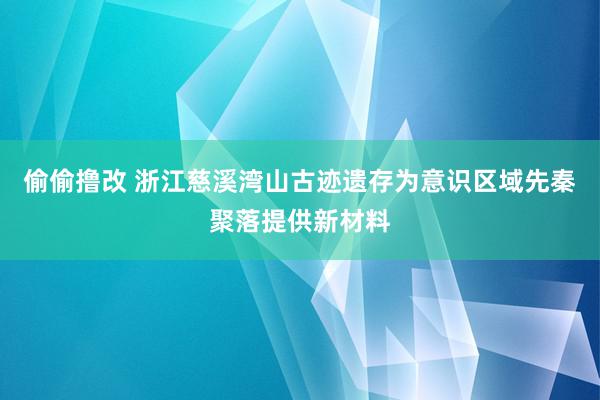 偷偷撸改 浙江慈溪湾山古迹遗存为意识区域先秦聚落提供新材料