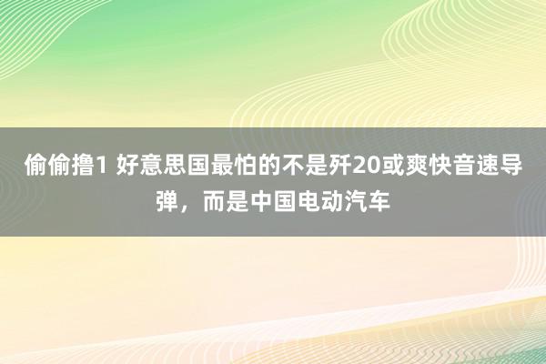 偷偷撸1 好意思国最怕的不是歼20或爽快音速导弹，而是中国电动汽车