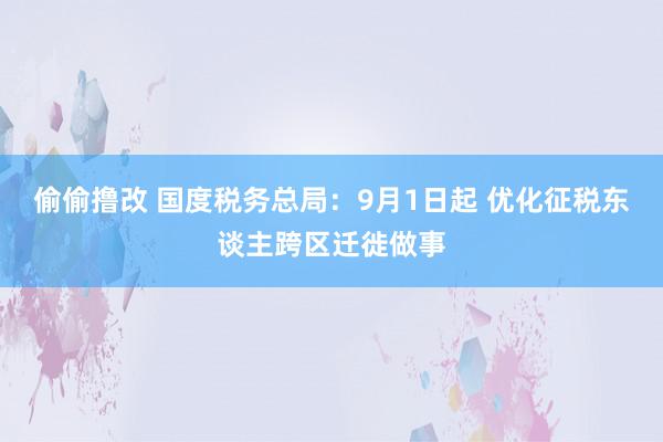 偷偷撸改 国度税务总局：9月1日起 优化征税东谈主跨区迁徙做事