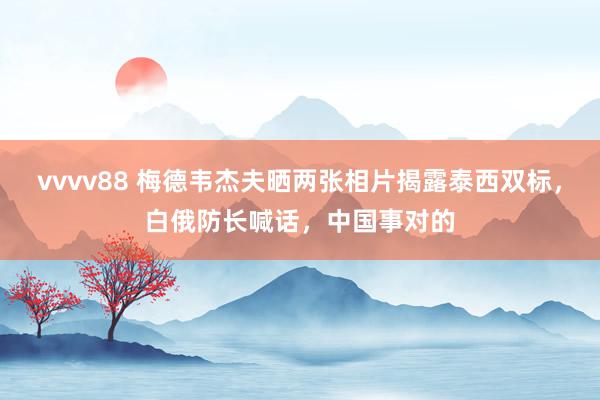 vvvv88 梅德韦杰夫晒两张相片揭露泰西双标，白俄防长喊话，中国事对的