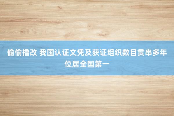 偷偷撸改 我国认证文凭及获证组织数目贯串多年位居全国第一