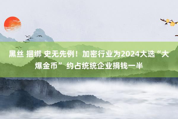 黑丝 捆绑 史无先例！加密行业为2024大选“大爆金币” 约占统统企业捐钱一半