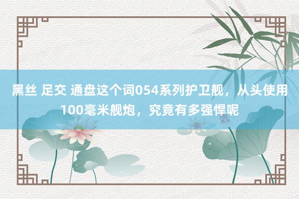 黑丝 足交 通盘这个词054系列护卫舰，从头使用100毫米舰炮，究竟有多强悍呢