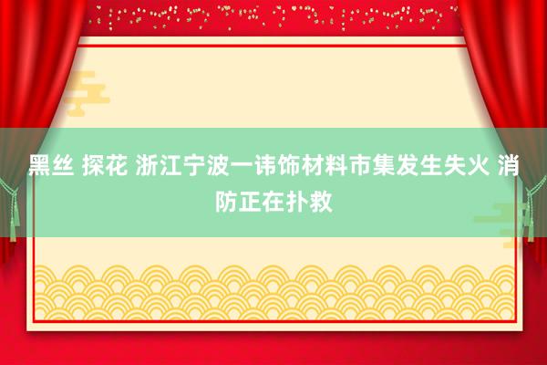 黑丝 探花 浙江宁波一讳饰材料市集发生失火 消防正在扑救